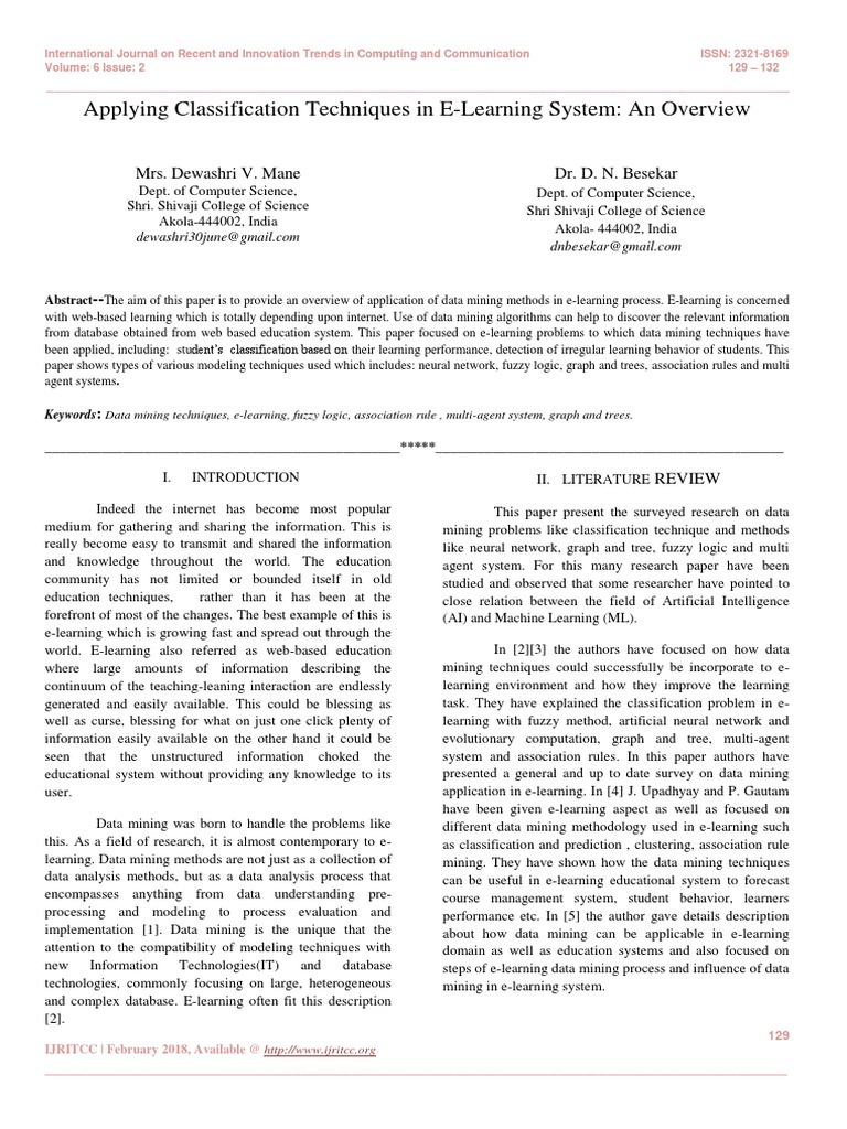 Data Mining in E-Learning Systems | PDF | Data Mining | Educational ...