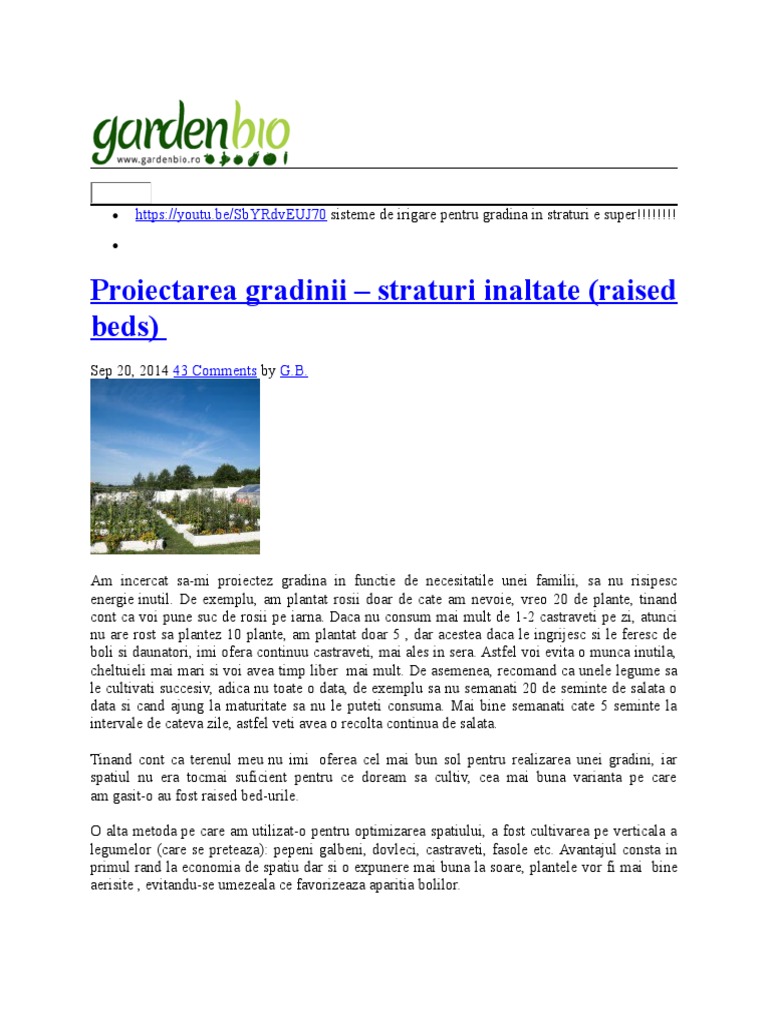 Proiectarea Gradinii | PDF