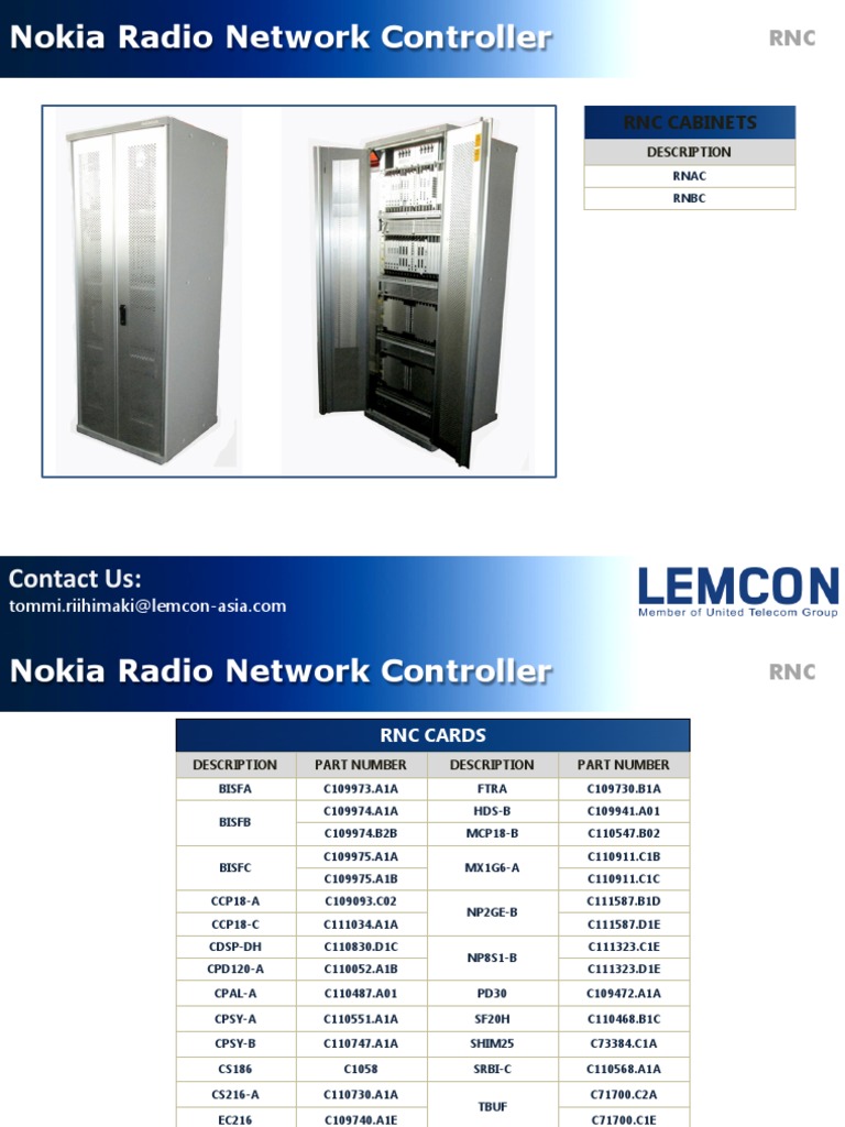 Nokia RNC Cabinet and Card Description | PDF