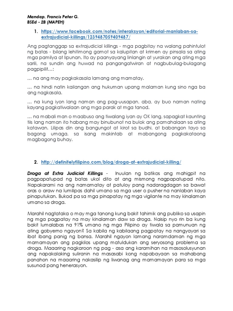Filipino EJK | PDF