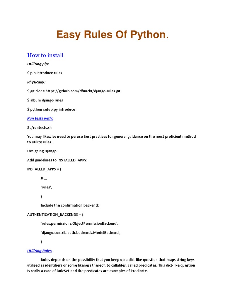 Easy Rules of Python.: How To Install | Download Free PDF | Areas Of ...