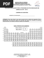 Prova  PPGQ UFS 2014-1