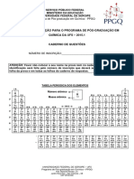 Prova PPGQ UFS 2015-1