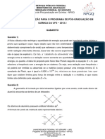 Gabarito Prova  PPGQ UFS 2013-1