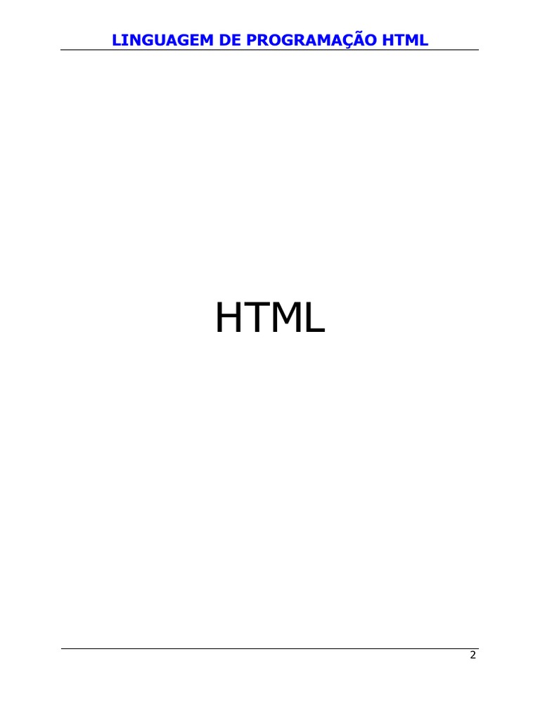 Linguagem de Programacao HTML PDF | PDF | Protocolo de transferência de ...
