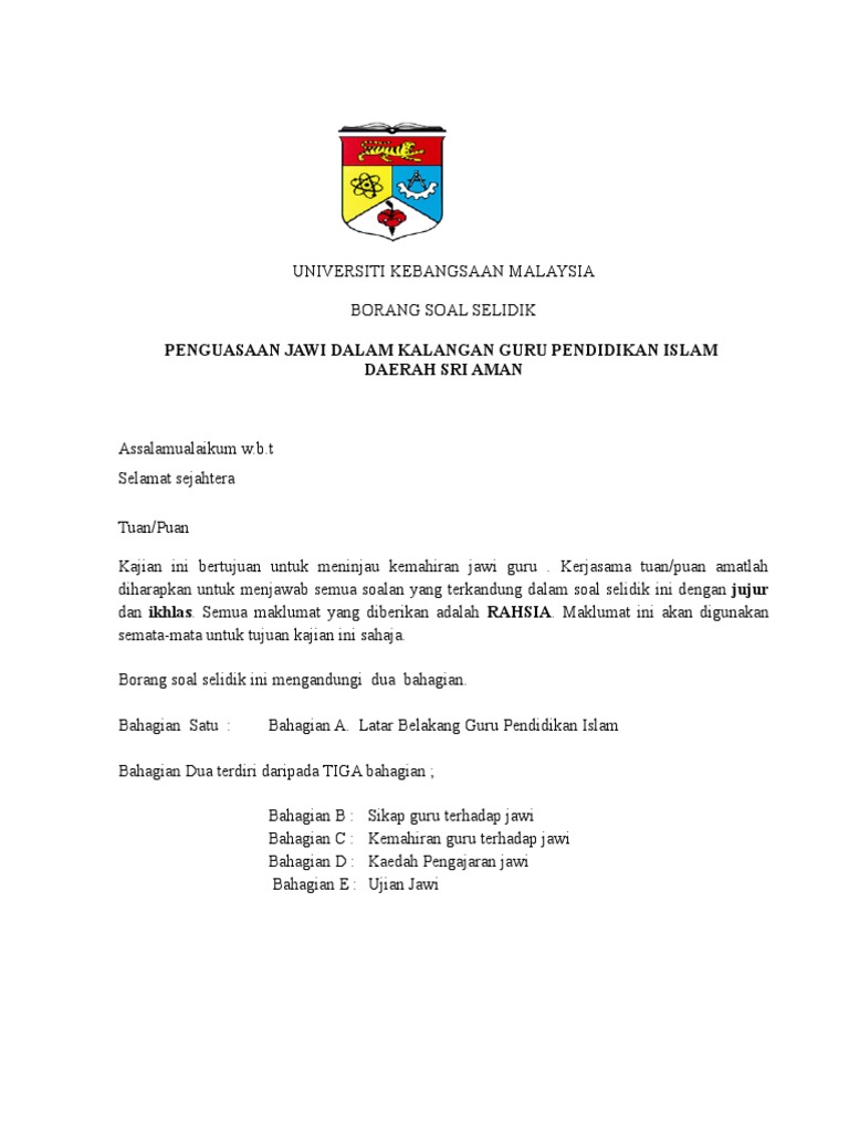 Soal Selidik Pdf
