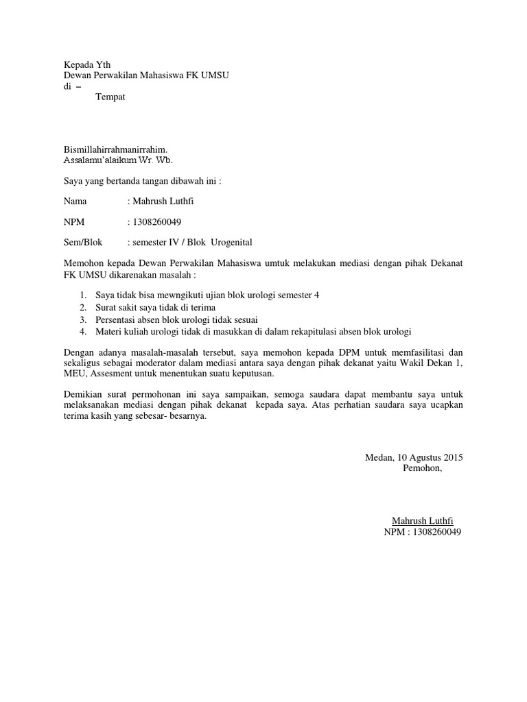 Surat Permohonan Mediasi Pdf