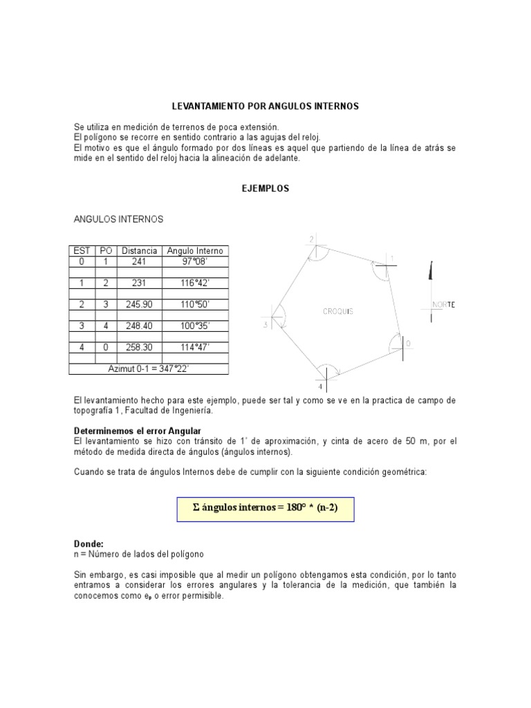 Angulos Internos | PDF | Azimut | Sistema coordinado