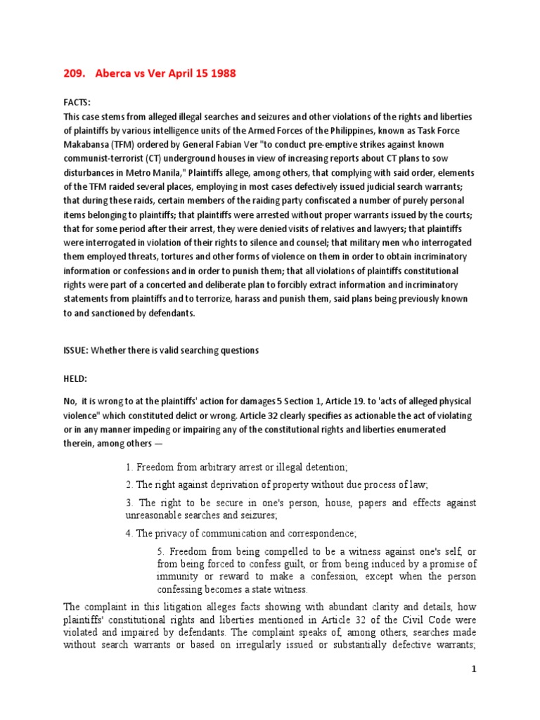 Constitutional Violations in Philippine Law | PDF | Search And Seizure ...