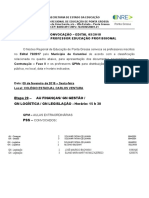 Edital de Convocação Nº 05-2018 Para Distribuição de Aulas e Contratação - Fase II - Professores QPM e PSS - Educação Profissional - Carambeí - 09-02-2018