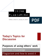 Fifth Day - Avoiding Plagiarism (Part I - Definition, Types, Borrowing Information)