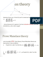 Manelaos Theory: Manelaos Theory Say If Point D, E, and F at Extension Line AB, BC, and CA So