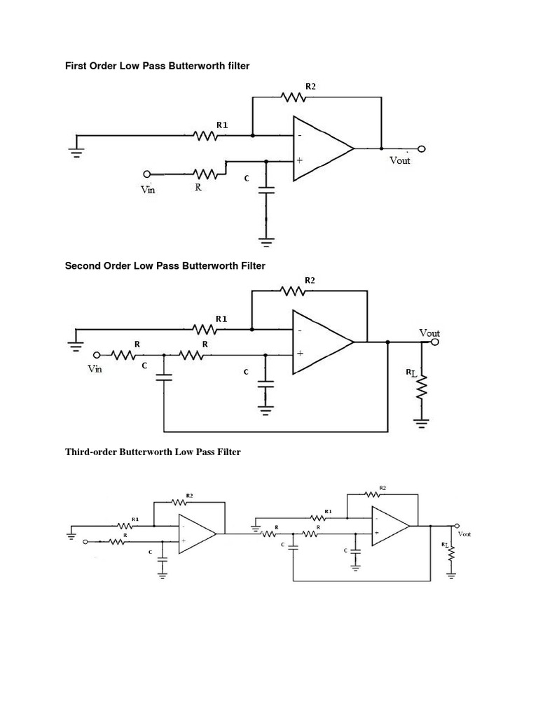 First Order Low Pass Butterworth Filter | PDF