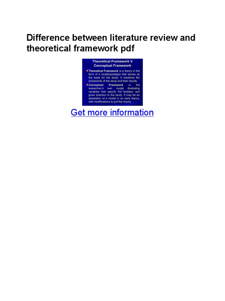 Distinguishing Literature and Frameworks | PDF | Literature Review ...