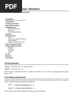 List of Logarithmic Identities