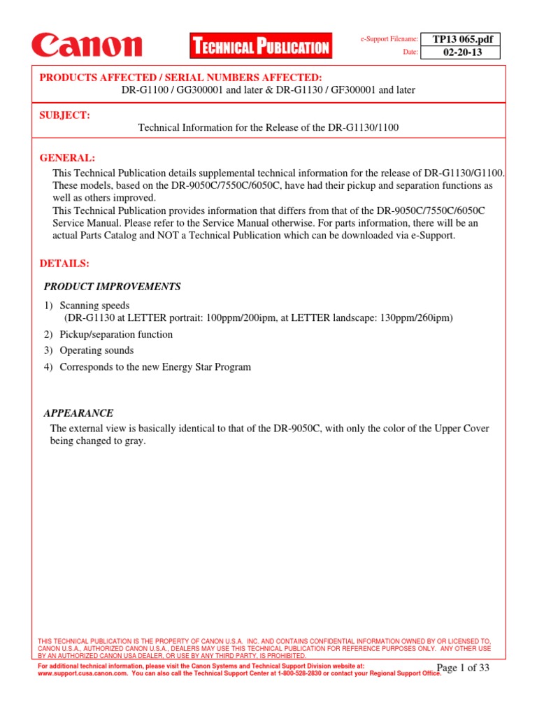 Canon DR-G1100 Driver Info | PDF | Electrical Connector | Image Scanner