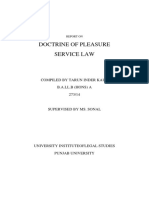 Doctrine of Pleasure Service Law: Compiled by Tarun Inder Kaur B.A.Ll.B (Hons) A 273/14