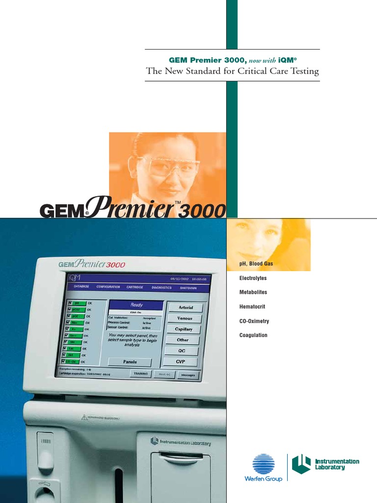 Gem Premier 3000 With Iqm Brochure Final Medical Laboratory Sensor