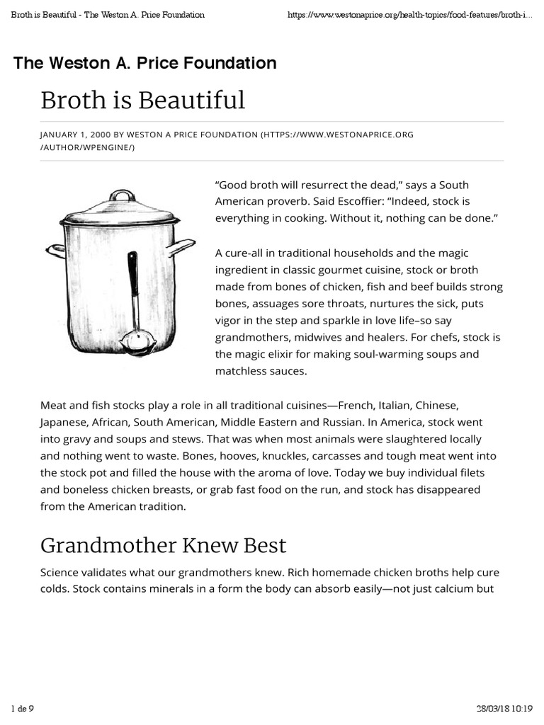 Why Broth Is Healthy PDF Broth Gelatin