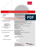 Certificado de Conformidade - ACO DRAIN Monoblock PD100 A 200 y RD 100 A 300 CE