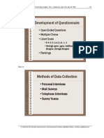 Development of Questionnaire