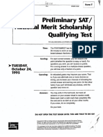 Preliminary SAT/ National Merit Scholarship Qualifying Test
