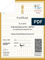 Nasscom Certificate Sample