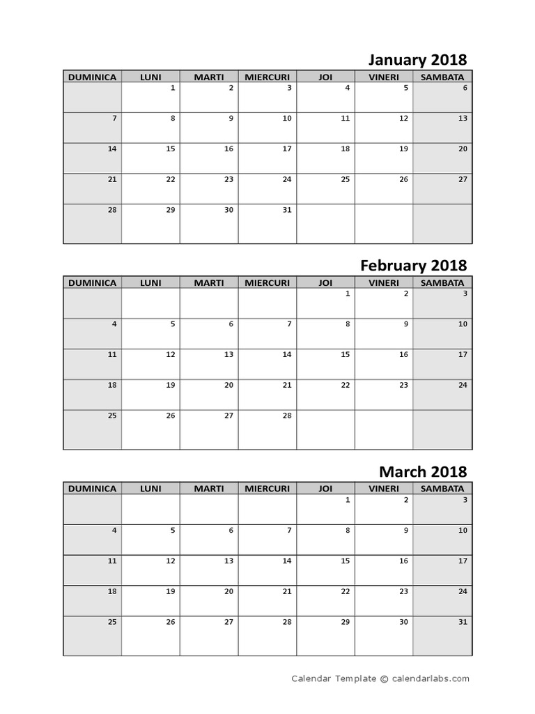 Luni Marti Miercuri Joi Vineri Sambata Duminica In Engleza January 2018: Duminica Luni Marti Miercuri JOI Vineri Sambata | PDF