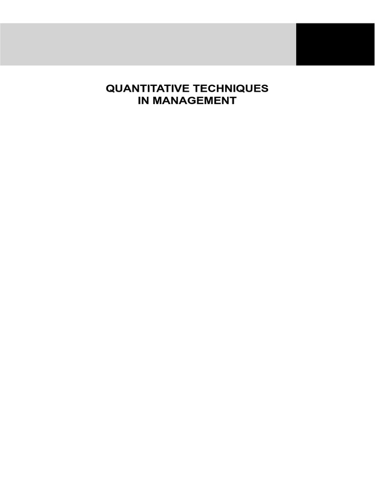 Quantitative Techniques in Management | PDF | Linear Programming ...