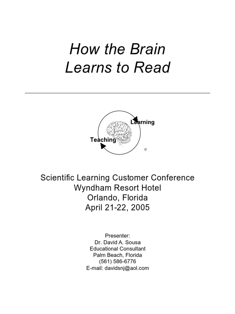 How The Brain Learns To Read DR David Sousa | PDF | Dyslexia | Change