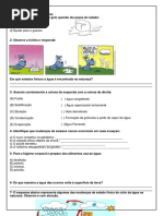 Avaliação de Ciências- Os Estados Fisicos Da Agua 6º Ano