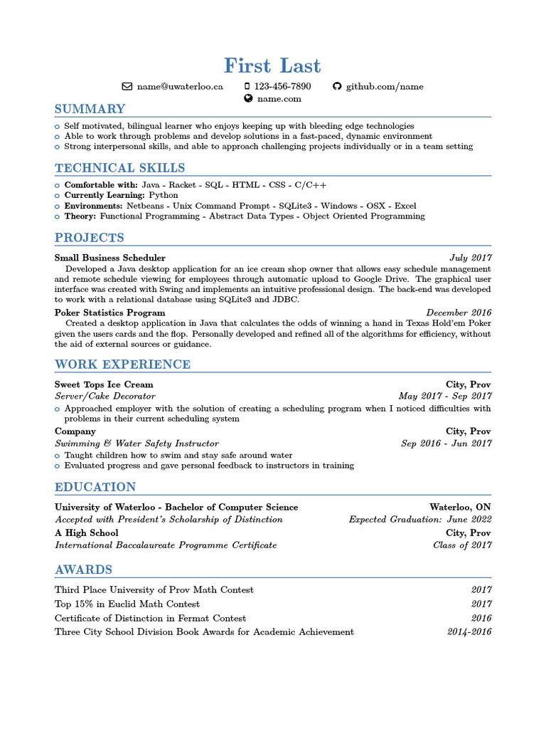 Bilingual Computer Science Graduate Resume | PDF | Java (Programming ...