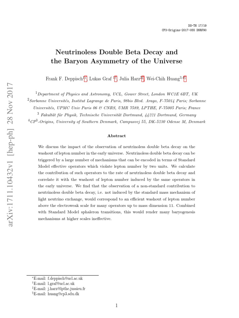 Neutrinoless Double Beta Decay and The Baryon Asymmetry of The Universe ...