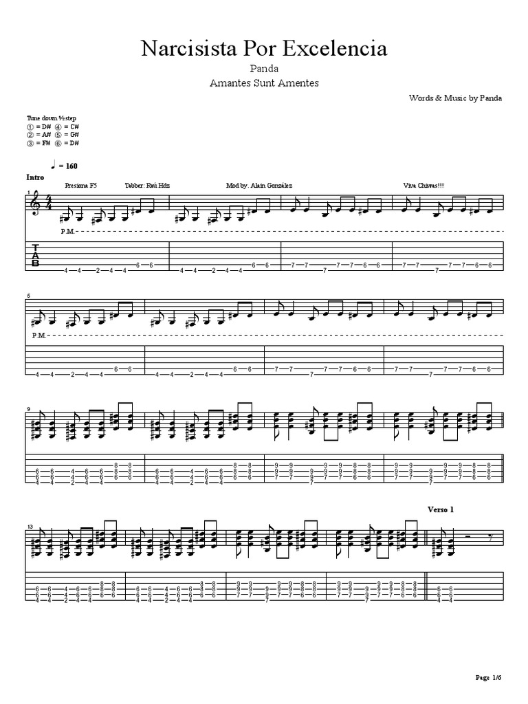 Panda Narcisista Por Excelencia (Guitar Pro) PDF