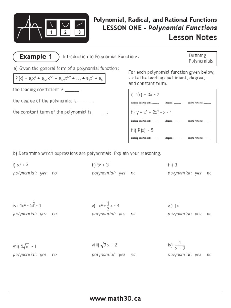 Polynomial Function Examples and Analysis | PDF | Polynomial | Zero Of ...