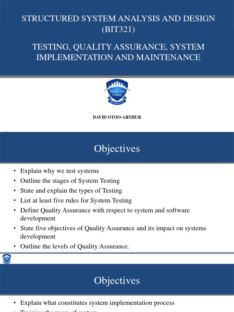 Testing, Quality Assurance and Maintenance | PDF | Specification ...