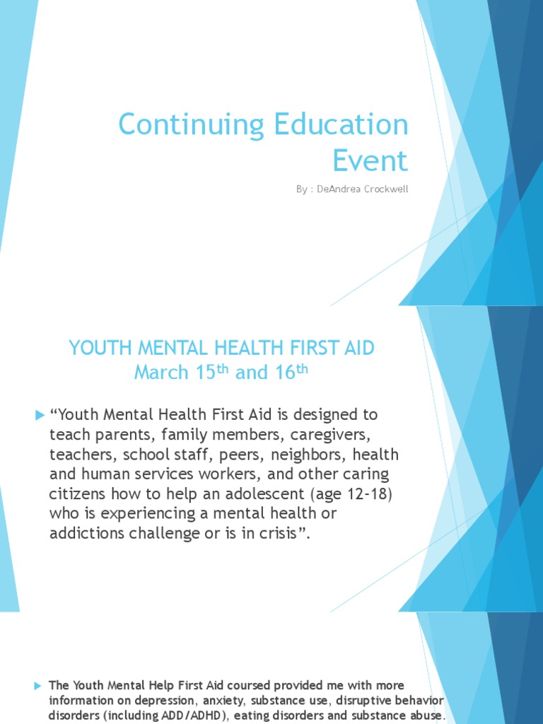Youth Mental Health First Aid Workshop | PDF | Self-Improvement | Wellness