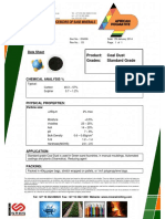 Data Sheet: Product: Coal Dust Grades: Standard Grade