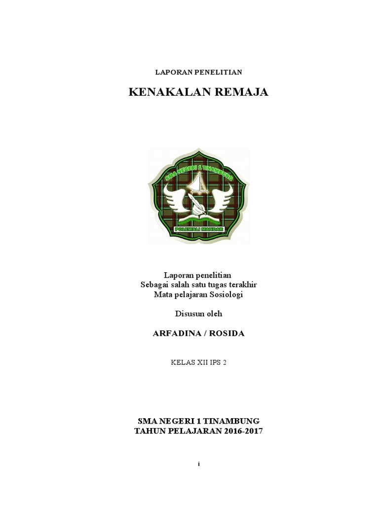 Makalah Kenakalan Remaja