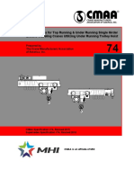 Specifications For Top Running & Under Running Single Girder Electric Traveling Cranes Utilizing Under Running Trolley Hoist