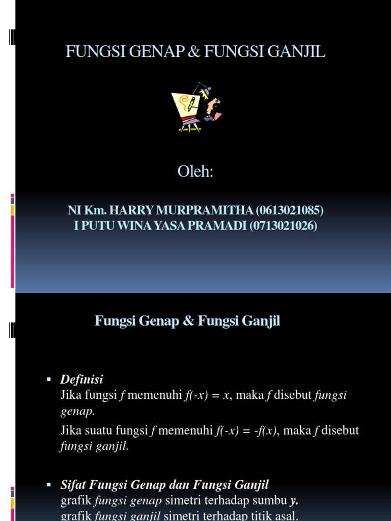 4 Fungsi Genap Fungsi Ganjil