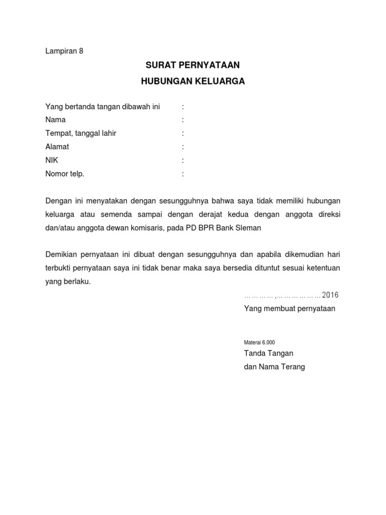 Contoh Surat Pernyataan Keluarga Meninggal Delinewstv  Riset