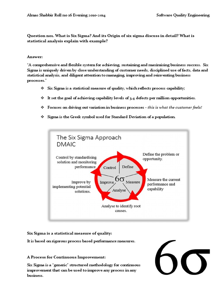 Assignmnet SQE Six Sigma by Roll No 16 | PDF | Jmp (Statistical ...