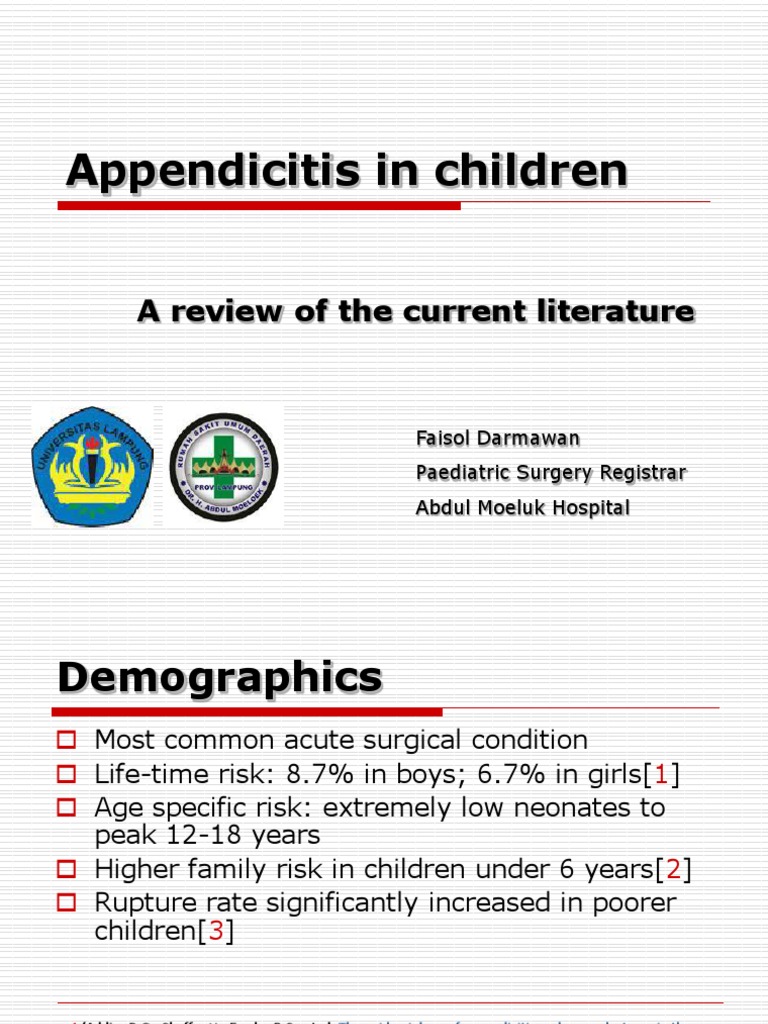 Appendicitis in Children Vineyard (Dr. Faisol) | PDF | Ct Scan | Radiology