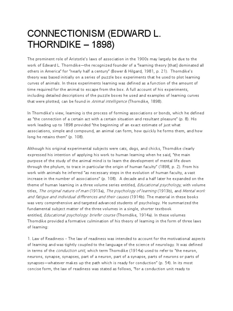Edward Thorndike When He Was Young