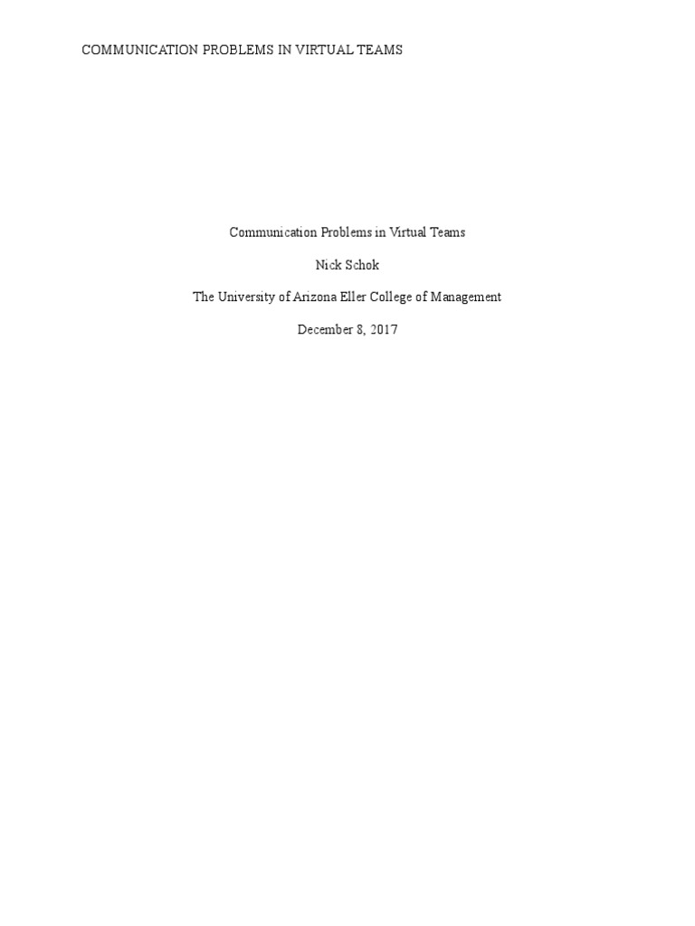 Communication Challenges in Virtual Teams | PDF | Nonverbal ...