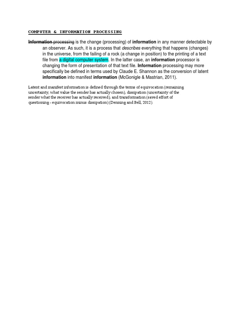 Computer & Information Processing | PDF