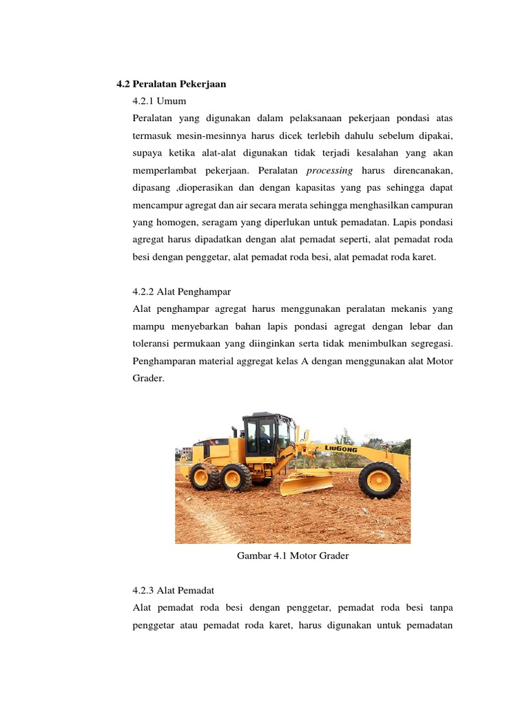 Metode Pekerjaan Lapis Pondasi Agregat | PDF