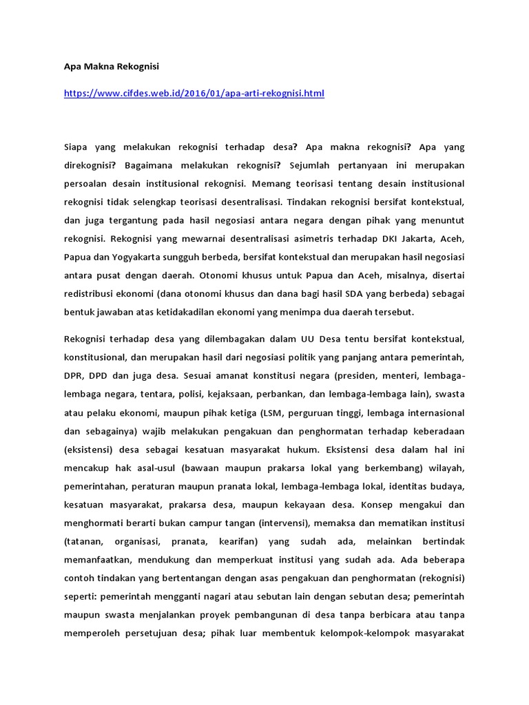 Apa Makna Rekognisi PDF