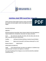 Stainless Steel 304 Round Bar Price List